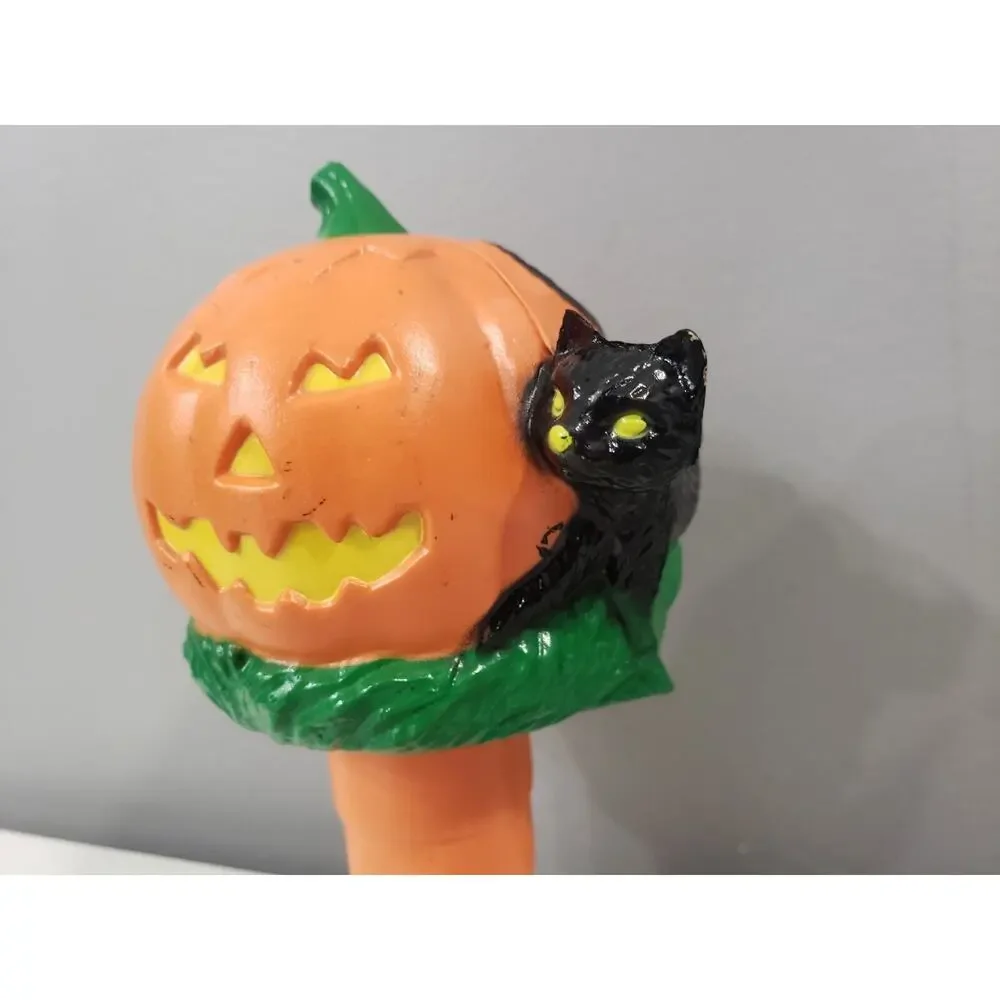 VTG‎ HALLOWEEN JACK O’ LANTERN AND BLACK CAT BLOW MOLD CANDY TOPPER 4